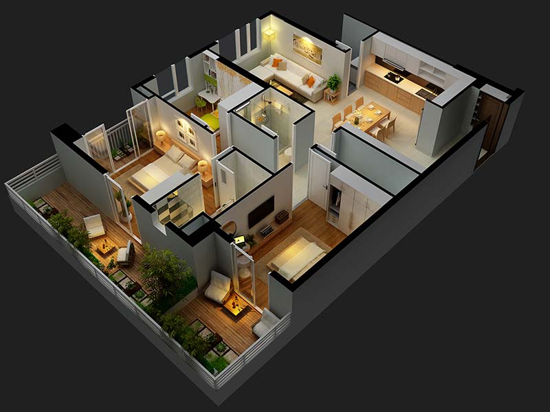 Kiến trúc sư sẽ dựng bảng vẽ 3D để khách hàng xem qua