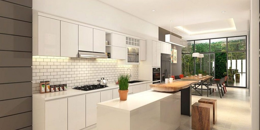 Mẫu thiết kế phòng bếp tối giản