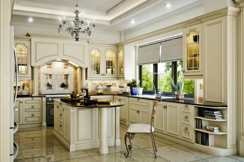 Mẫu thiết kế phòng bếp phong cách cổ điển