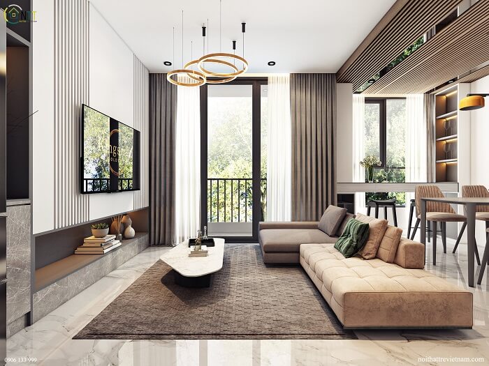 Mẫu thiết kế không gian chung cư tiện nghi, ấm cúng