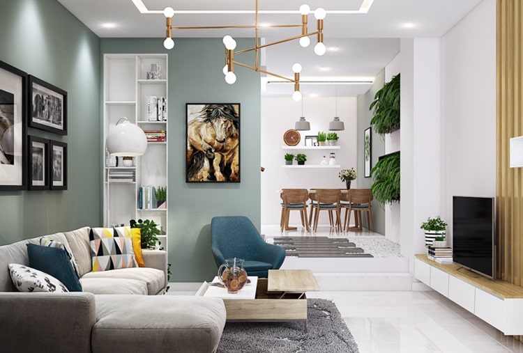 Thiết kế với không gian mở và cây xanh