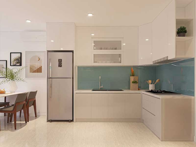 Tận dụng gam màu trắng cho không gian bếp