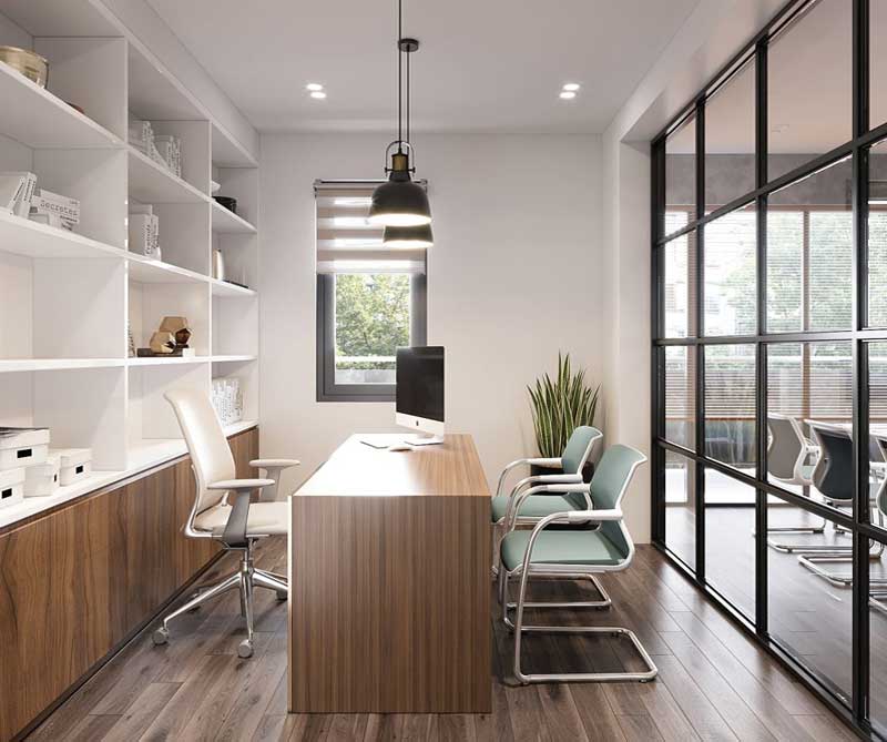 Thiết kế nội thất bên trong căn hộ nhà ở kết hợp văn phòng 3