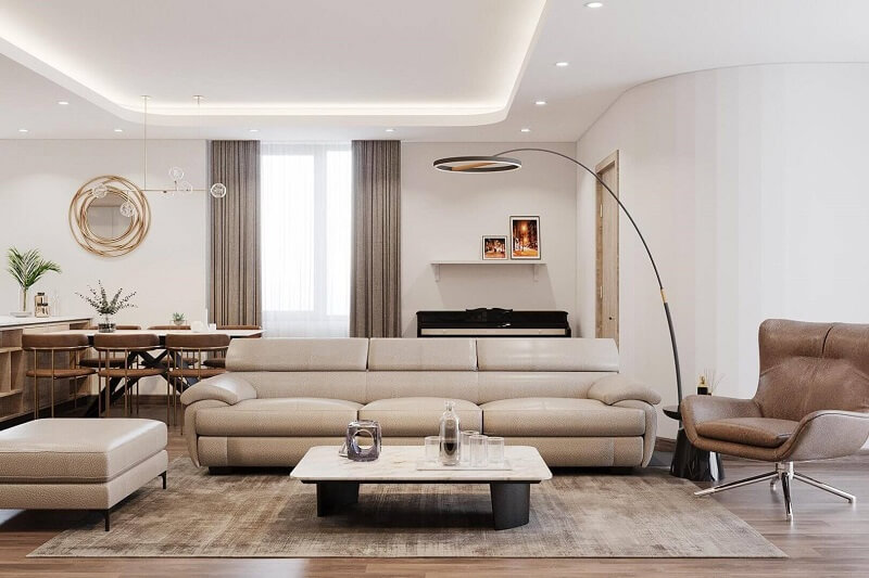 Mẫu phòng cách theo phong cách hiện đại - màu sắc trung tính dành cho chung cư 100m2