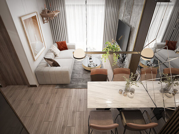 Một số lưu ý khi thiết kế nội thất cho chung cư 50m2