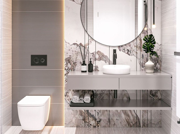 Thiết kế khu vực nhà vệ sinh nhỏ gọn và phù hợp không gian căn hộ
