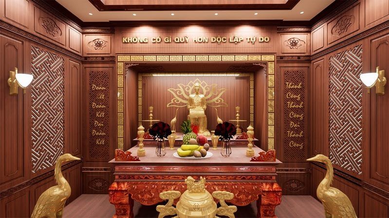 Bàn thờ Bác Hồ thường được để ở các công ty lớn với mong muốn tạo sự đoàn kết cho nhân viên