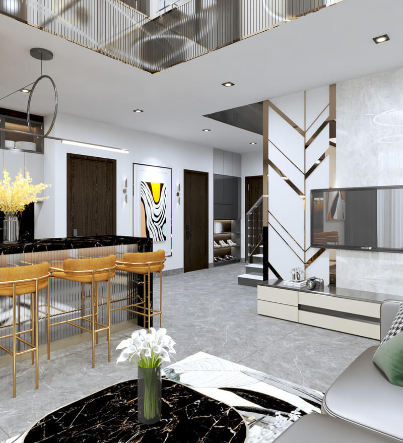 Phòng khách Căn hộ Duplex 2 tầng
