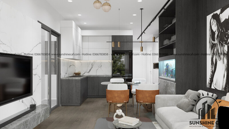 Phòng bếp Căn hộ Mizuki Park 71m2