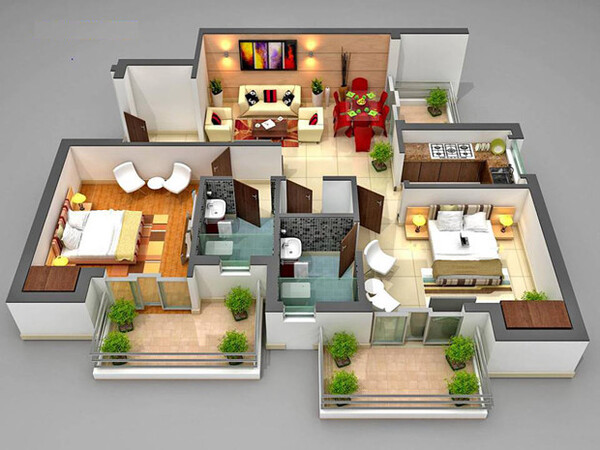 Ảnh: Thiết kế 3D và chốt bản thiết kế với khách