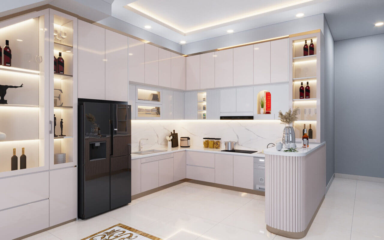 Kết hợp màu sắc dịu nhẹ giúp cho bữa ăn của mỗi gia đình tăng thêm hương vị