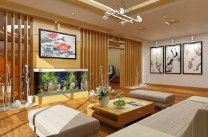 Thiết kế sử dụng cây trang trí làm cho căn phòng trở nên ấm cúng hơn