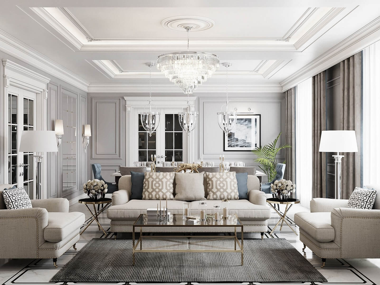 Phong cách thiết kế nội thất theo phong cách NEO-CLASSIC( tân cổ điển là một trong thiết kế săn đón nhất hiện nay)
