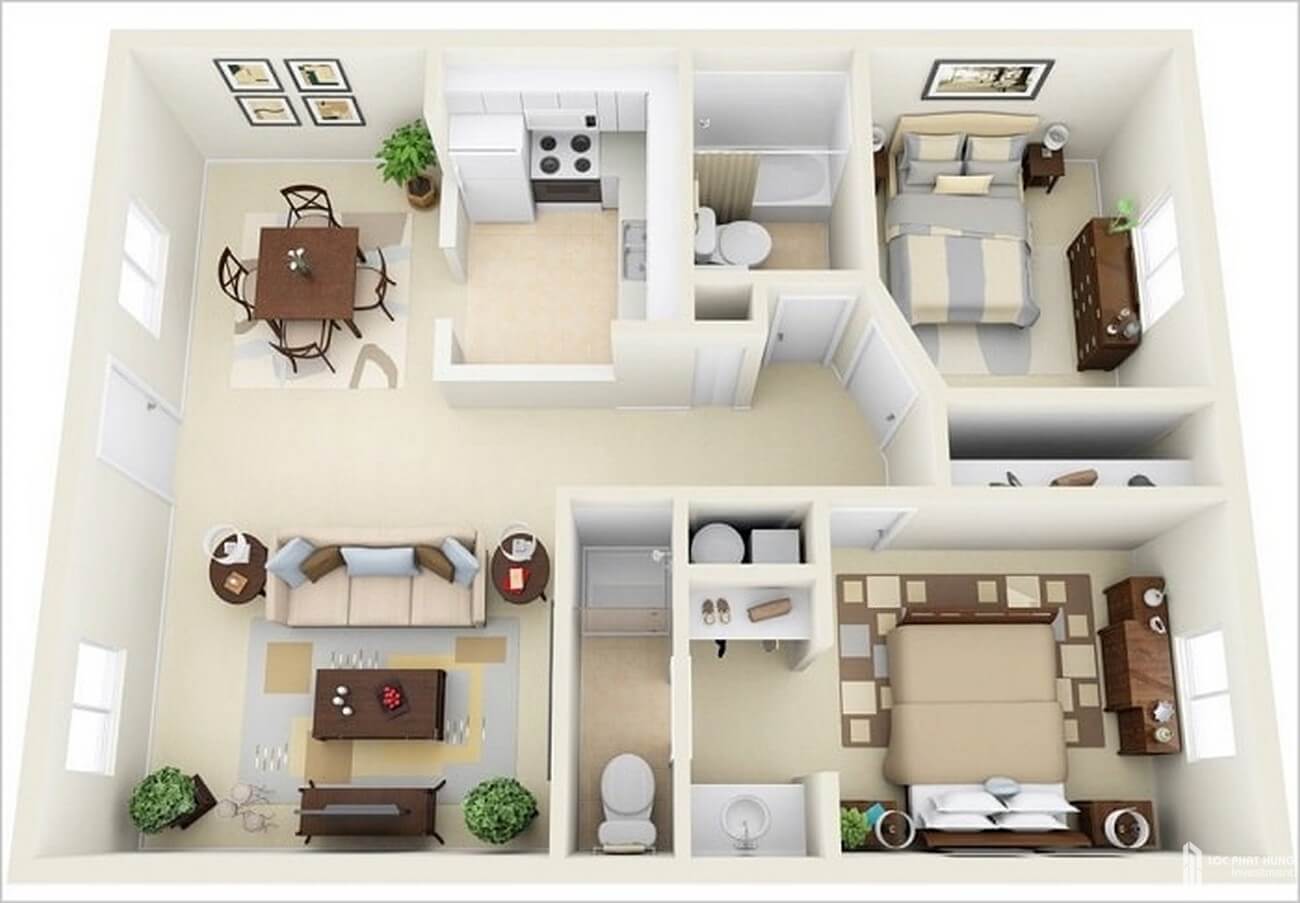 Căn hộ 2 phòng ngủ giúp là lựa chọn lý tưởng của nhiều hộ gia đình tại Vinhomes Grand Park