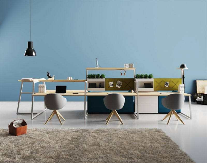 Thiết kế văn phòng 25m2 theo kiểu hình vuông tạo cảm giác đối xứng