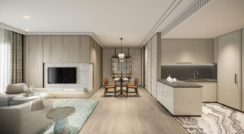 Thiết kế thi công nội thất Grand Marina Sài Gòn - phòng khách