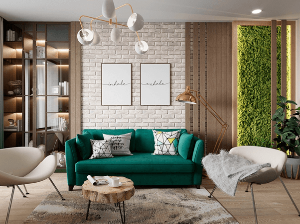 Nội thất phòng khách tại căn hộ Eco Smart City.