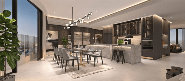 Phòng bếp rộng rãi, thoải mái.