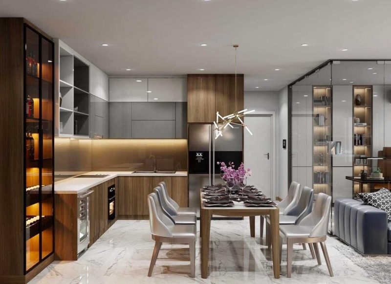 Thiết kế phong bếp với phong cách tối giản
