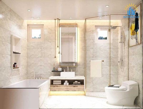 Thiết kế thi công nội thất Mizuki Park cho phòng WC