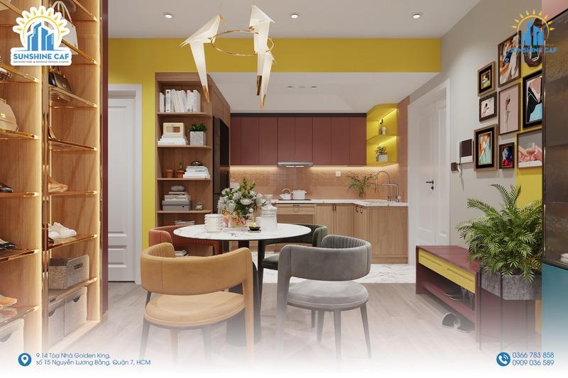 THIẾT KẾ THI CÔNG NỘI THẤT CĂN HỘ THE PEAK GARDEN PHONG CÁCH COLOR BLOCK