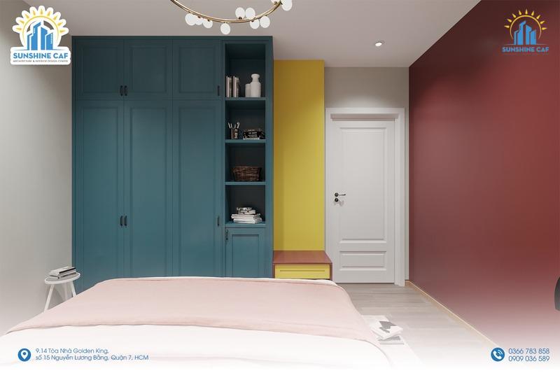 THIẾT KẾ THI CÔNG NỘI THẤT CĂN HỘ THE PEAK GARDEN PHONG CÁCH COLOR BLOCK