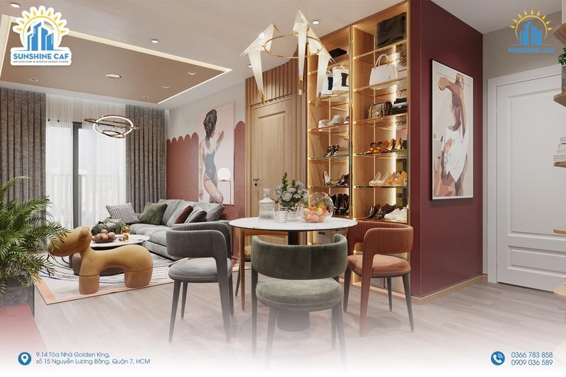 THIẾT KẾ THI CÔNG NỘI THẤT CĂN HỘ THE PEAK GARDEN PHONG CÁCH COLOR BLOCK