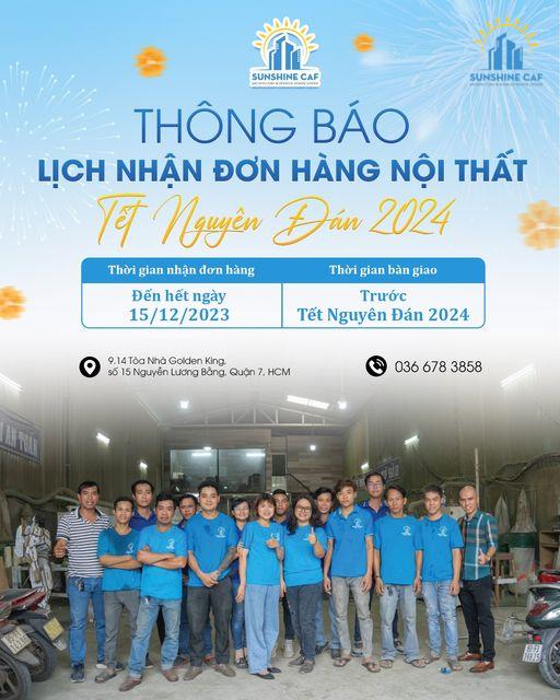 THÔNG BÁO LỊCH NHẬN ĐƠN HÀNG NỘI THẤT TẾT NGUYÊN ĐÁN 2024