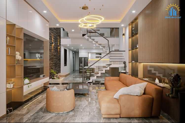 Không gian nhà phố thiết kế nội thất phong cách hiện đại