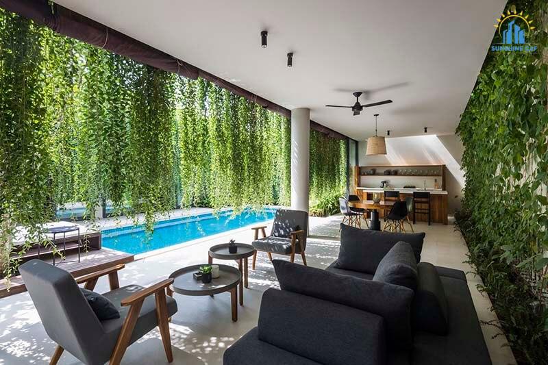 Bố trí nội thất hài hòa với không gian thiên nhiên