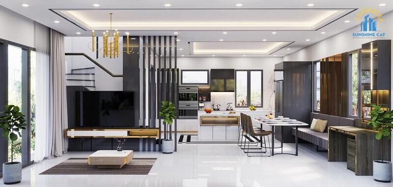 Nội thất nhà phố do Sunshine CAF thiết kế và thi công