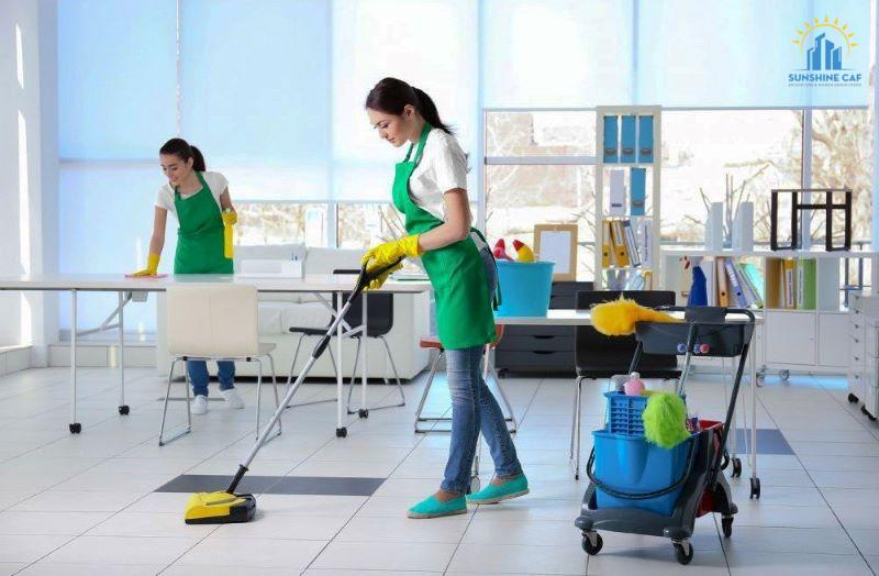 Vệ sinh sau khi thi công thể hiện sự chuyên nghiệp của đơn vị thi công nội thất
