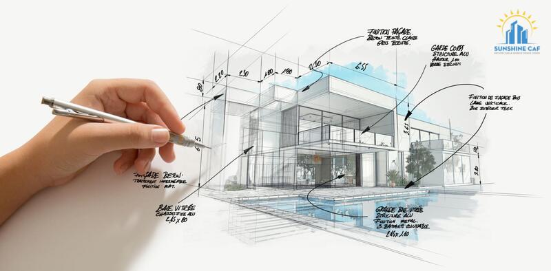 Phác thảo bản vẽ ngôi nhà