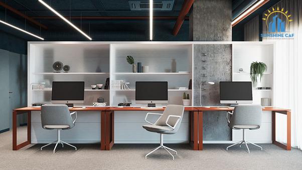 Văn phòng 50m2 thiết kế có vách ngăn
