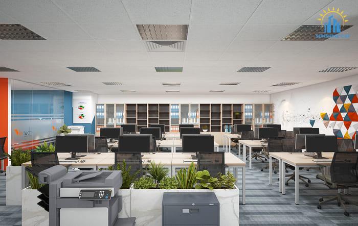 Mẫu thiết kế văn phòng 60m2 đẹp, hiện đại