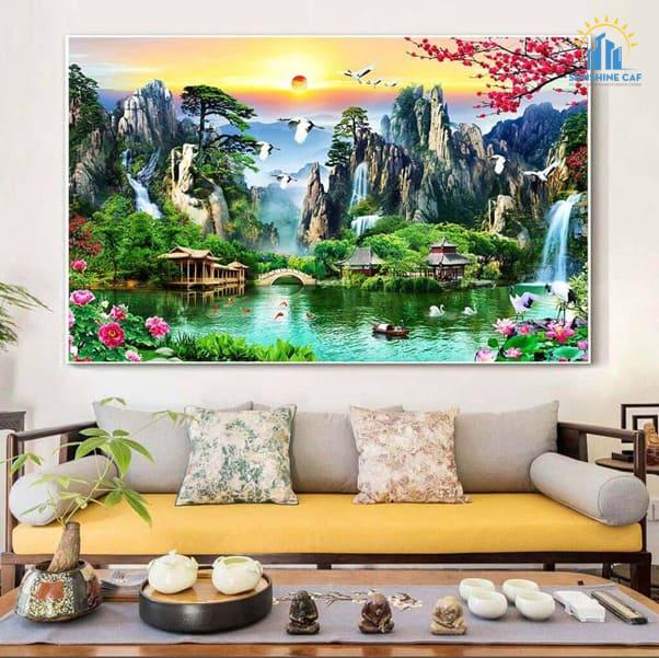 Tranh phong thủy Tranh cảnh núi phong thủy