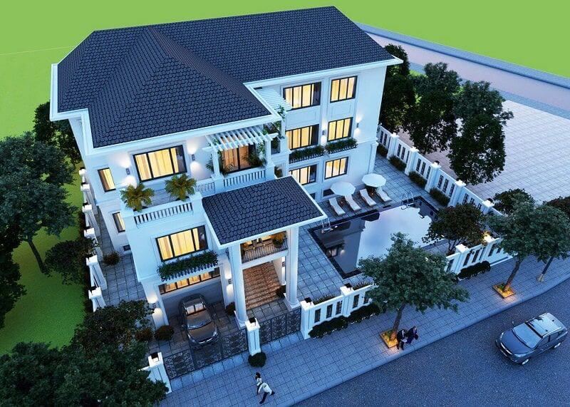 Mẫu biệt thự tân cổ điển có hồ bơi