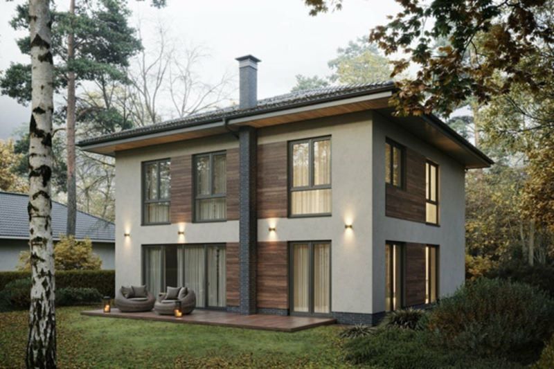 Biệt thự trong phong cách hiện đại với thiết kế phần mái ngói