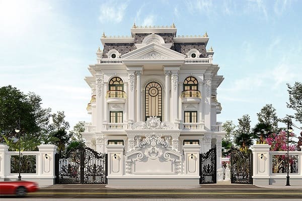 Biệt thự đơn lập tân cổ điển kiến trúc 2 tầng