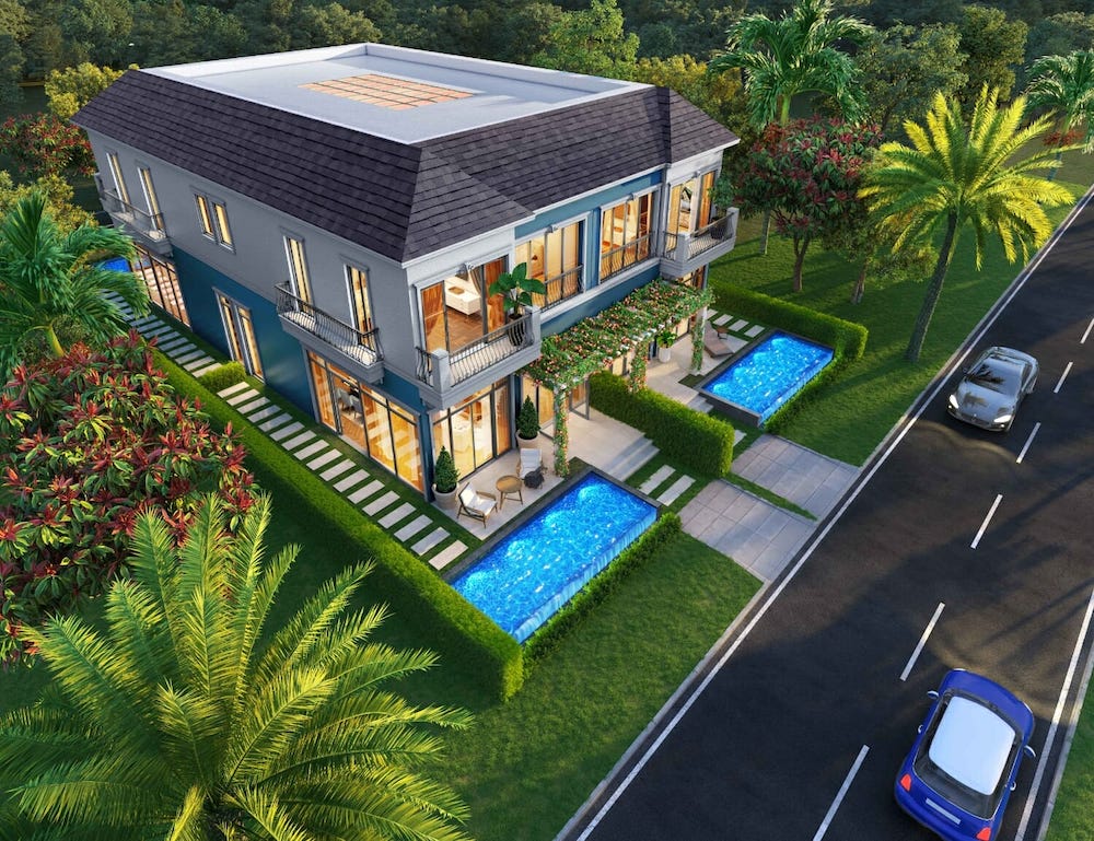 Khái niệm về biệt thự tứ lập.